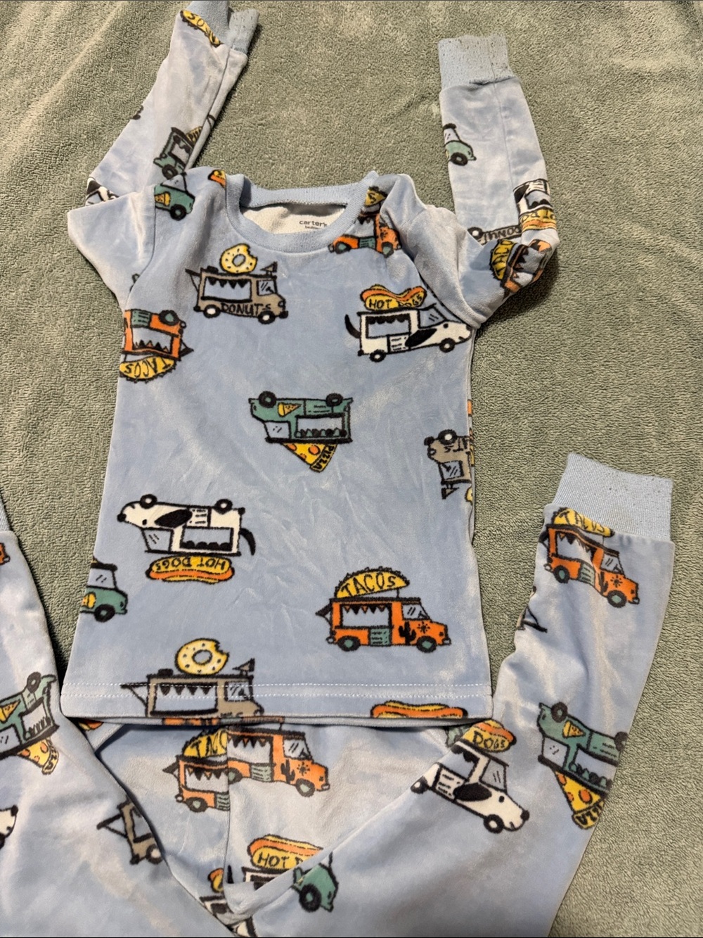 Carter's Light Blue Food Truck & Donut Pajama Set